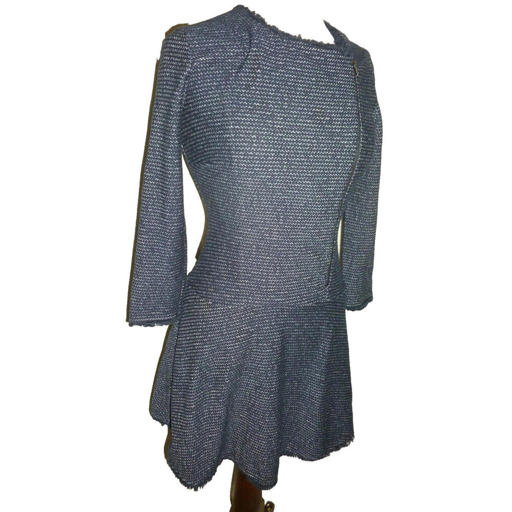 BCBG MAXAZRIA Rayon Poly knit Dress A Line Cross Zip Front sz XS‎